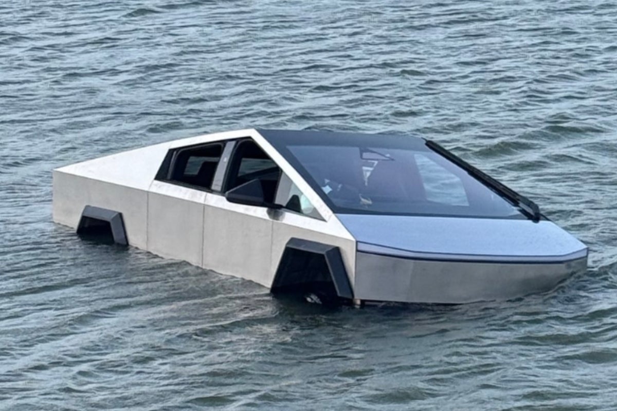 Cybertruck driver arrested after he’s accused of driving into lake using Tesla’s ‘Wade Mode’