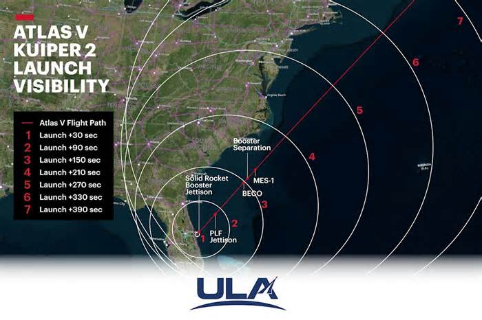 Amazon-ULA rocket launch in Florida: Visibility map shows liftoff from these cities, states