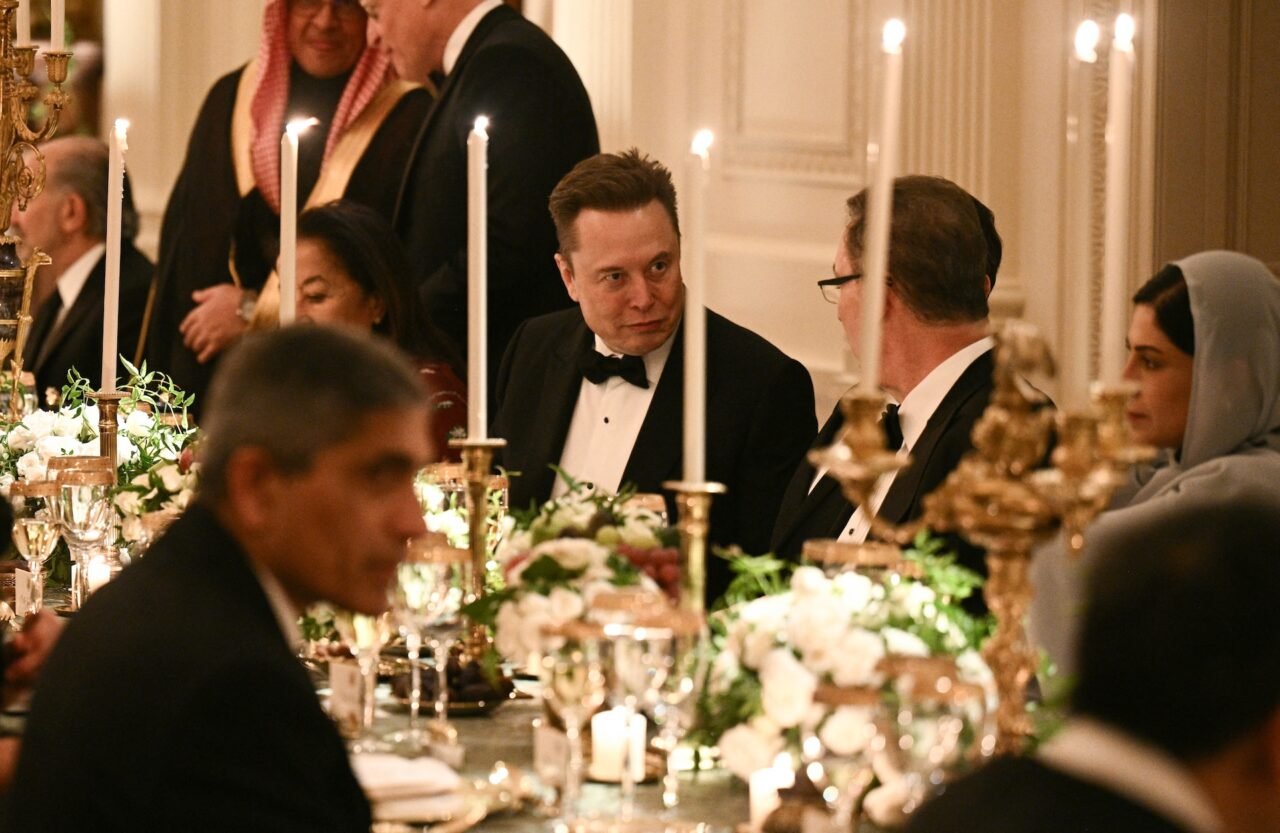 Trump Lovingly Pats Elon Musk on Stomach During Dinner at White House
