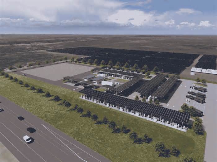 New Tesla solar-powered charging station opens