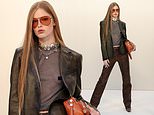 Elon Musk's transgender daughter Vivian Wilson goes braless in a mesh top as she attends Acne Studios Paris Fashion Week presentation