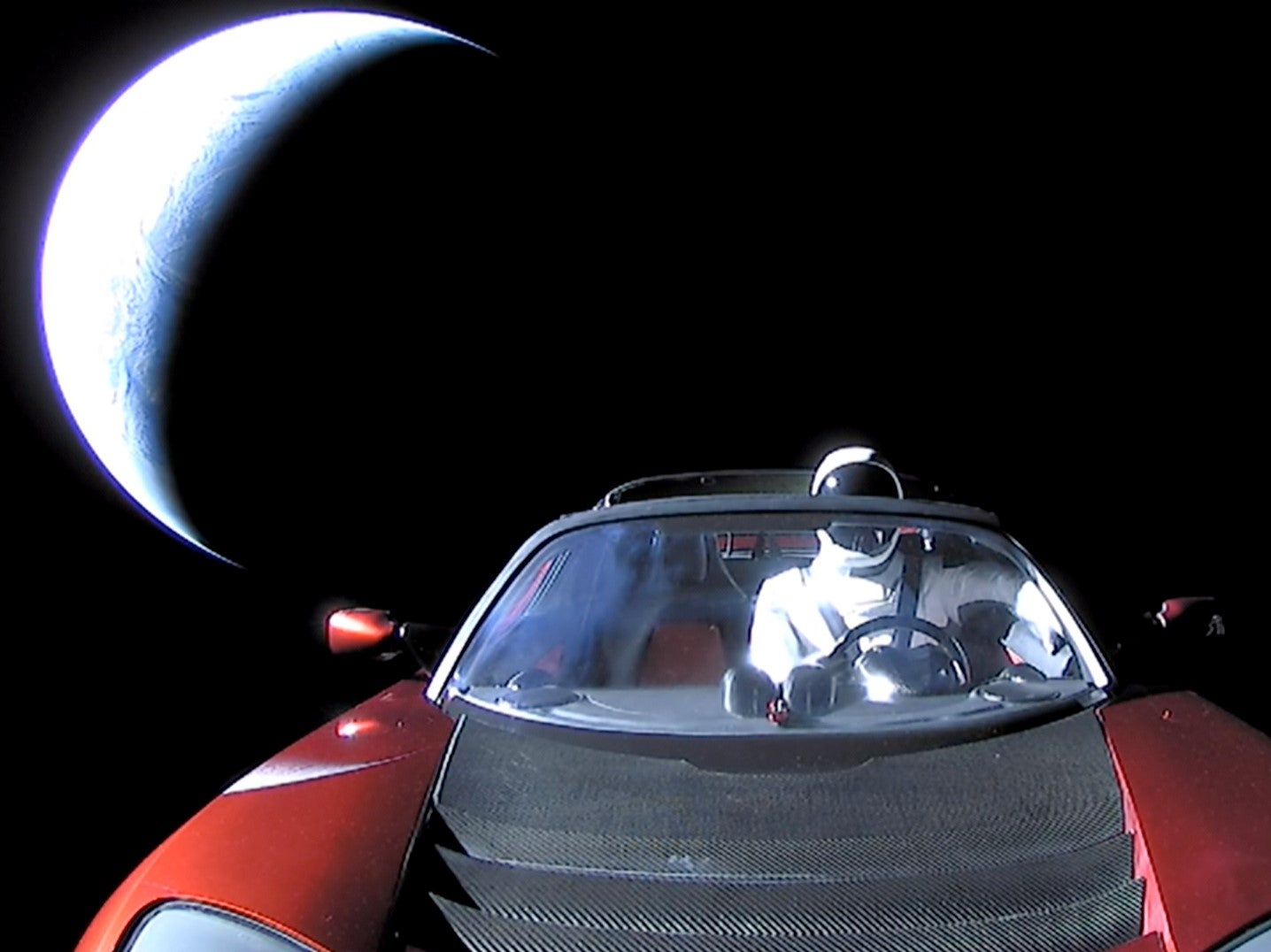 Tesla Roadster launched into space in 2018 approaches Mars