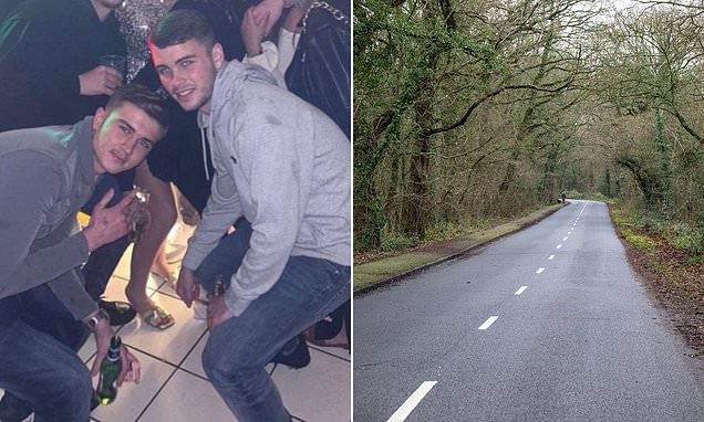 Pictured: Two teens, 19, killed when Tesla taxi taking them home from Christmas night out with friends smashed into a tree