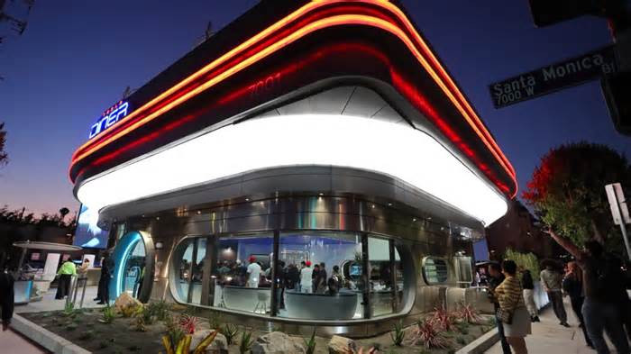 Tesla Diner: Photos show opening of Musk's futuristic California drive-in