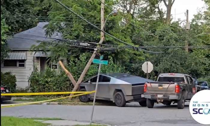 Tesla Cybertruck Crashes In Hudson Valley, Snaps Utility Pole In Two
