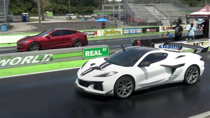 Aging Tesla Model S Plaid Still Trashes A New Chevy Corvette ZR1