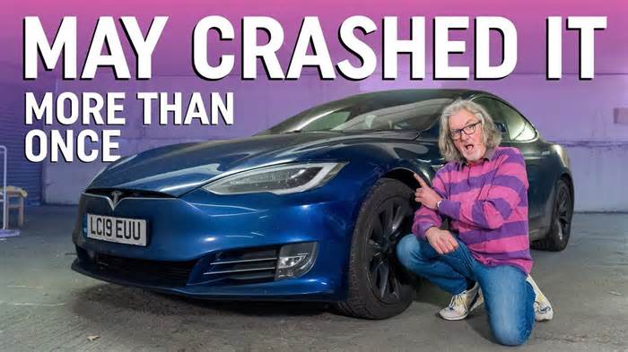 Inspecting Damage and Issues on James May’s Tesla Model S After Crash